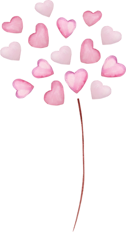 Watercolor Hearts Plant