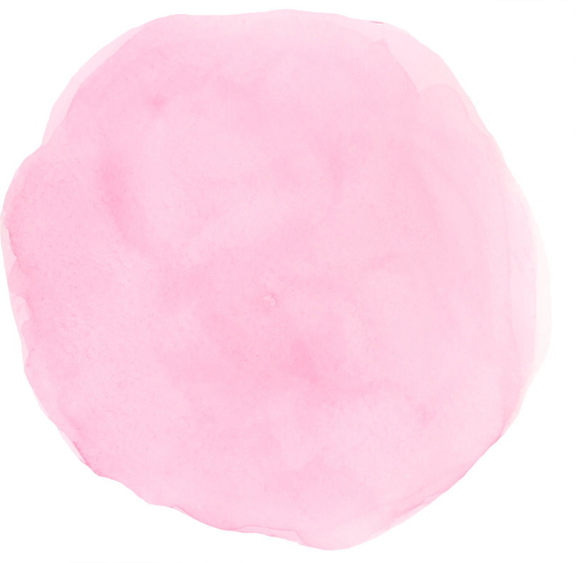 round pink watercolor brush stroke